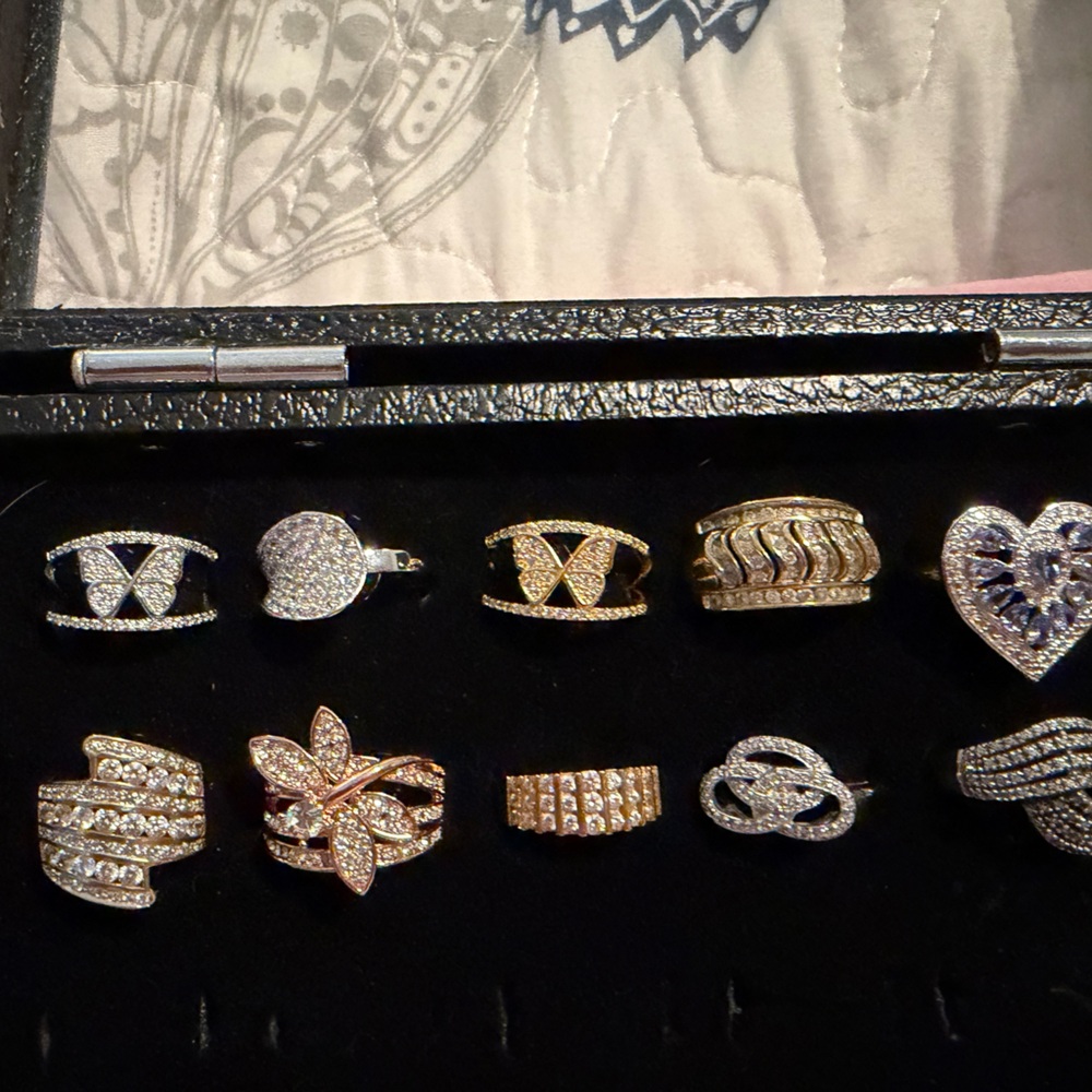 Gold and Silver Crystal Ring Collection